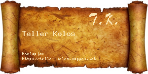Teller Kolos névjegykártya